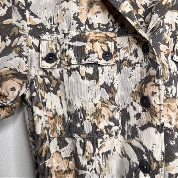 L.L Bean Signature Short Sleeve Floral Utility Waist Tie Dress Size 2 - Picture 4 of 11